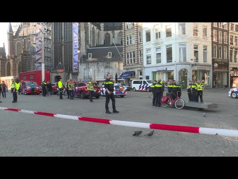 Video Thumbnail: Police and ambulance on site after five hurt in Amsterdam stabbing | AFP