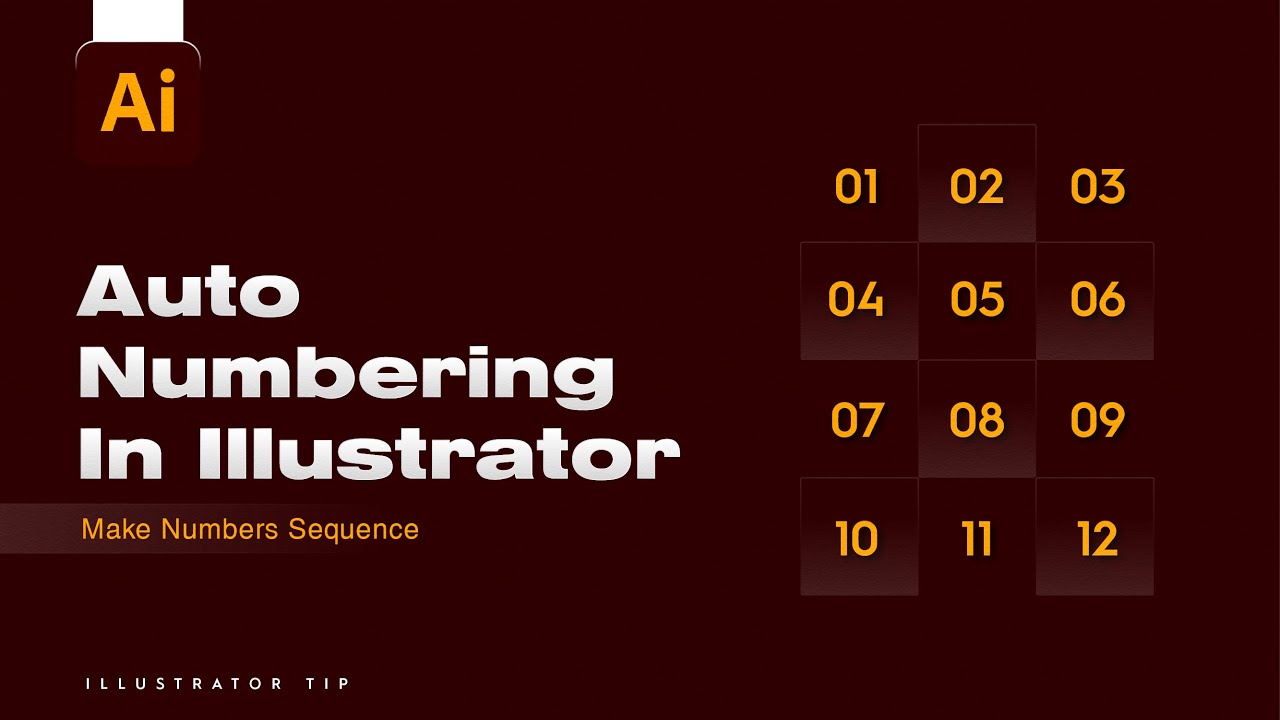 Auto Numbering in Illustrator with one Click I Illustrator Scripts I MakeNumbersSuequence Script