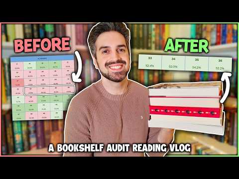 Turning My Unread Bookshelves From Red to READ 📚 Bookshelf Audit Reading Vlog