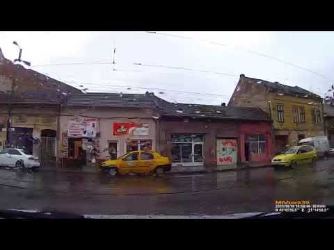 Driving in the rain: Fabric - Calea Lipovei. (1.6x - Real sound)