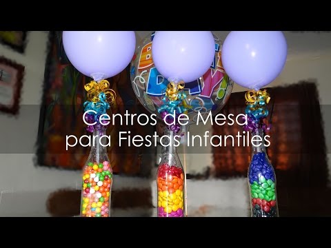 Centro de Mesa para Fiestas Infantiles - Botellas Recicladas
