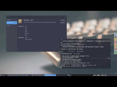 ArcoLinux : 1080 Installing gimp and/or mypaint - conflict analysed