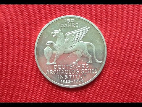 Germany SILVER 5 Mark 1979 - DEUTSCHES ARCHÄOLOGISCHES INSTITUT 1829-1979