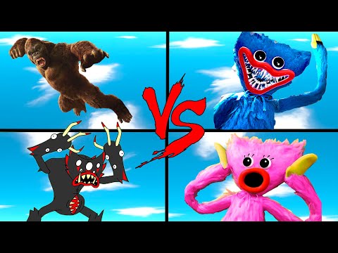 Battle Royale Killy Willy VS Huggy Wuggy VS Kissy Missy VS King Kong|Animal Revolt Battle Simulator