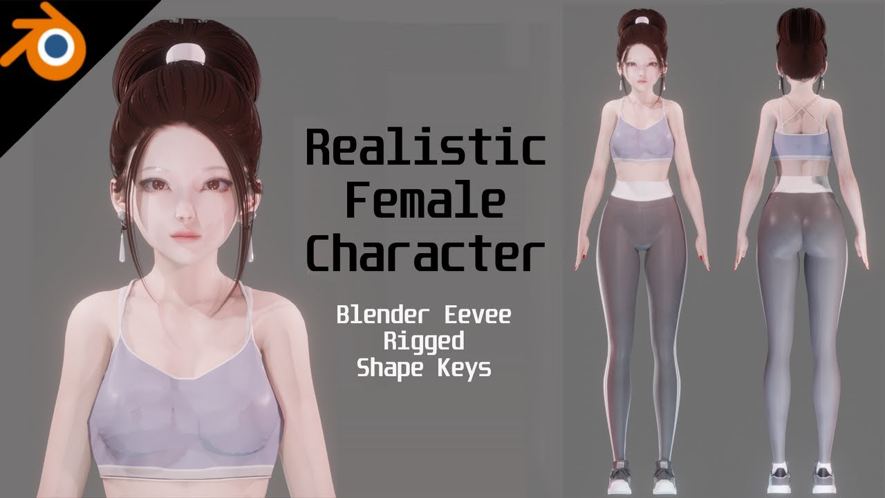 Sport Girl - Realistic Female Character - Blender Eevee 3D Model