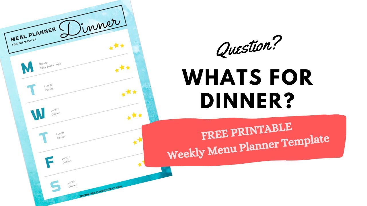 The Best Free Printable Weekly Menu Planner Template