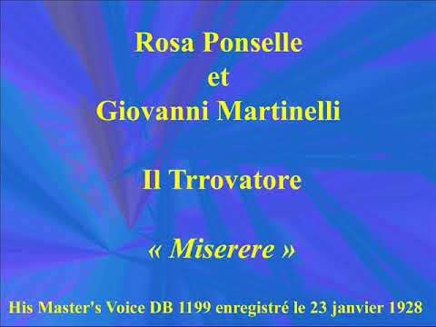 Rosa Ponselle et Giovanni Martinelli   Il Trrovatore   Miserere    His Master's Voice DB 1199