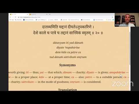 Bhagavad Gita 17.20-22 - Charity in the three modes