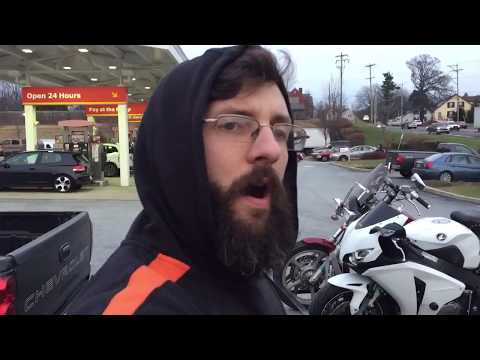 how to tie down your Sport Bike (just 2 straps) Tank Straps