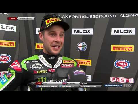 Jonathan Rea's lights to flag winning reaction