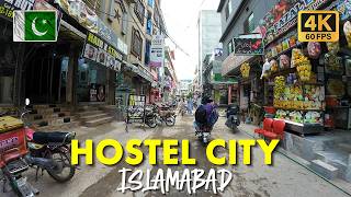 🇵🇰 Hostel City Islamabad: Walking Tour of Hostels, Market, and Lifestyle in 4K