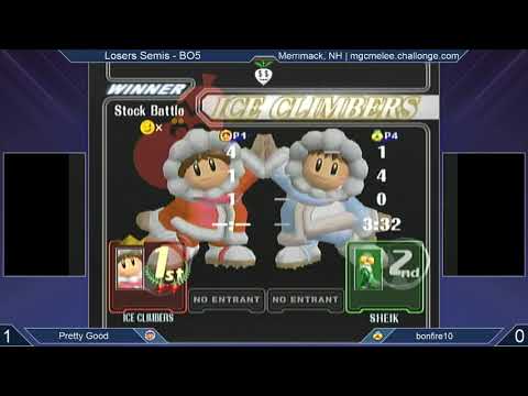 SSS 11.2 SSBM - Pretty Good (Ice Climbers) vs. bonfire10 (Sheik) - Melee LSF