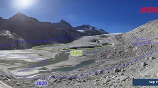Il ghiacciaio dell'Adamello ha perso 450m in 6 anni: il suono dell'arretramento
