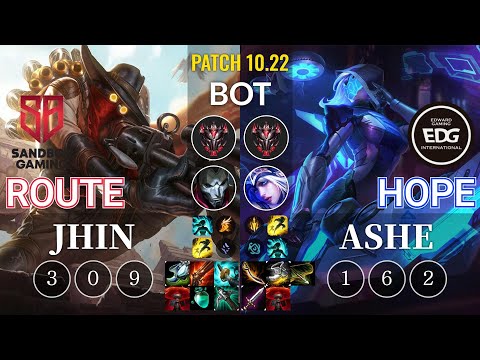 SB Route Jhin vs EDG Hope Ashe Bot - KR Patch 10.22