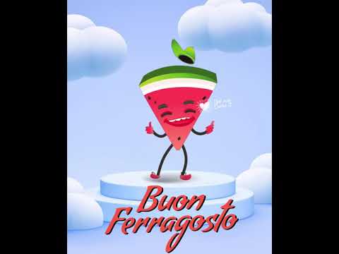 Buon Ferragosto Video e GIF Animata con Anguria danzante