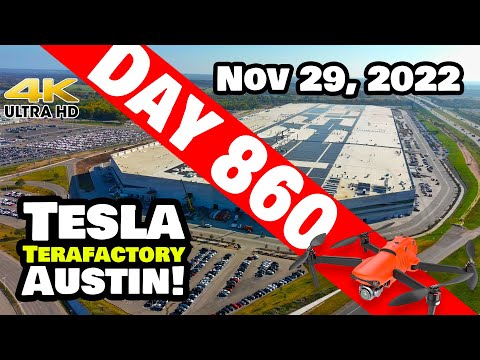 GIGA TEXAS CRAZY RAMPING! -Tesla Gigafactory Austin 4K  Day 860 - 11/29/22 - Tesla Terafactory Texas