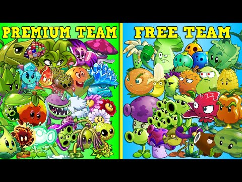 Team FREE vs PREMIUM Plants Battlez - Who Will Win? - PvZ 2 Team Plant vs Team Plant