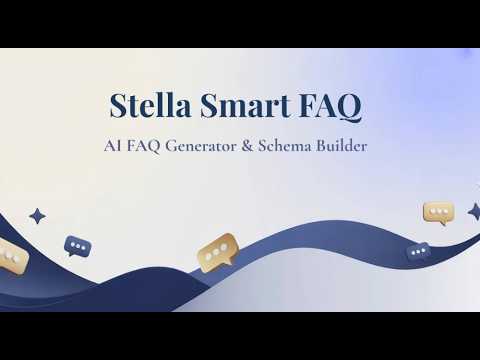 Stella Smart FAQ-AI FAQ Generator Plugin 공식 영상 미리보기