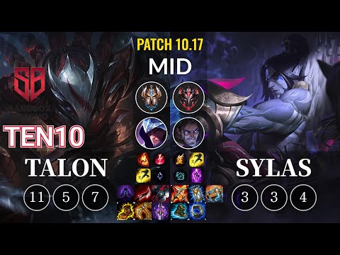 SB Ten10 Talon vs Sylas Mid - KR Patch 10.17