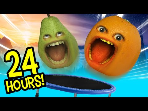 Annoying Orange - Spending 24 HOURS on a Trampoline Challenge!