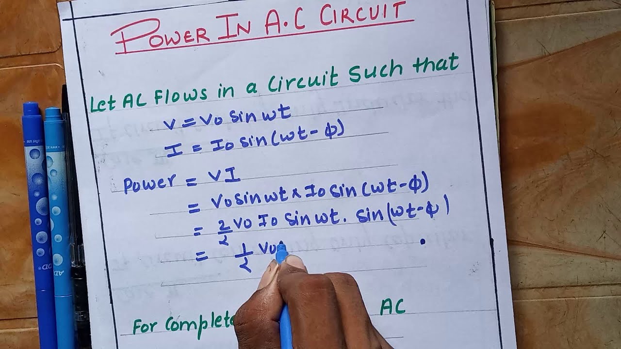 Power in a.c circuit | power factor | a.c current | class 12 physics