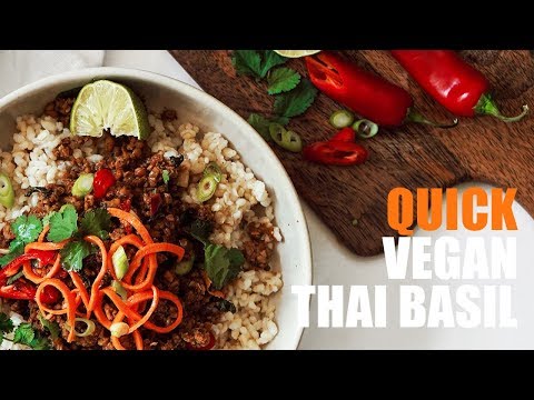 QUICK VEGAN WEEK DAY MEAL! THAI BASIL 🔥
