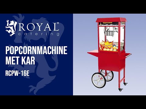 Video - Popcornmachine met kar - Rood