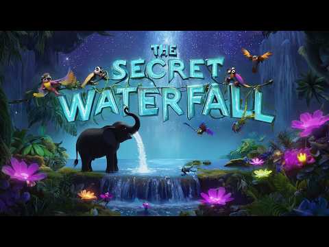 The Secret Waterfall 🌊✨ | Magical Jungle Animal Song for Kids | Night time Adventure Music