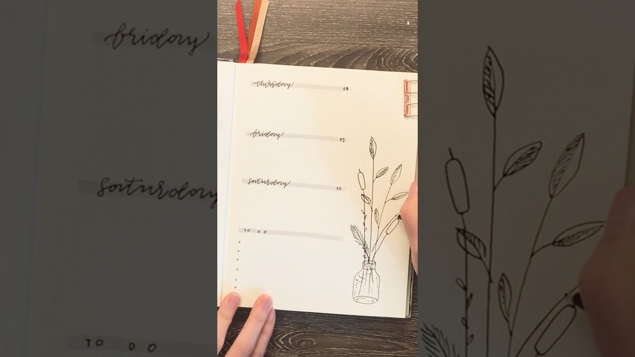 EASY and QUICK weekly bujo spread #drawing #bulletjournal #bujo #weeklyspread