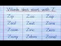 Words That Start With ' Z '| ' Z ' Letter Words|
