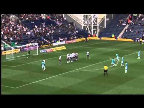 Chris Martin's powerful free-kick for Derby v Preston