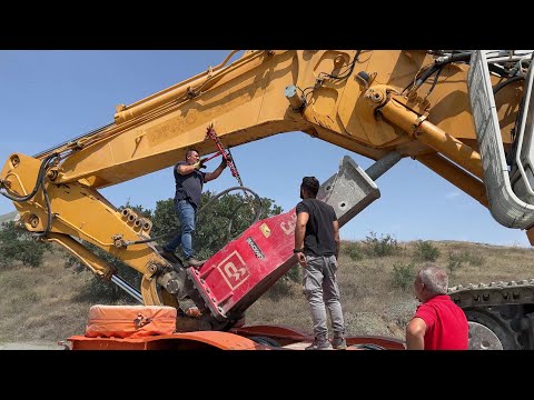 Transporting The Liebherr 954 Excavator With Hydraulic Hammer - Sotiriadis/Labrianidis Mining - 4k