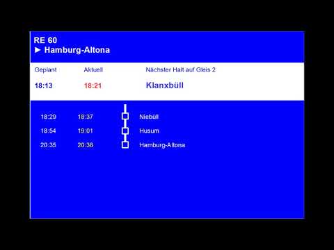 Ansagen RE60 Westerland(Sylt) - Niebüll - Husum - Hamburg=Altona
