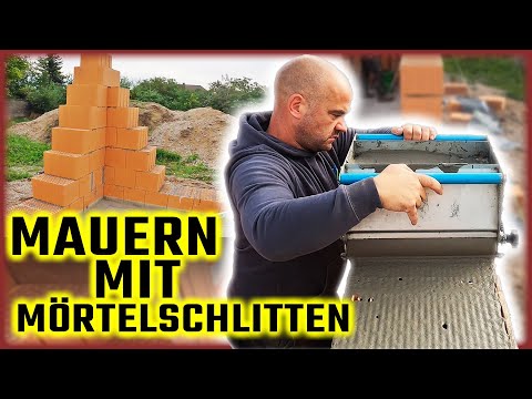 POROTON MAUERN mit Mörtelschlitten | Entstehung der Außenwände! | Home Build Solution