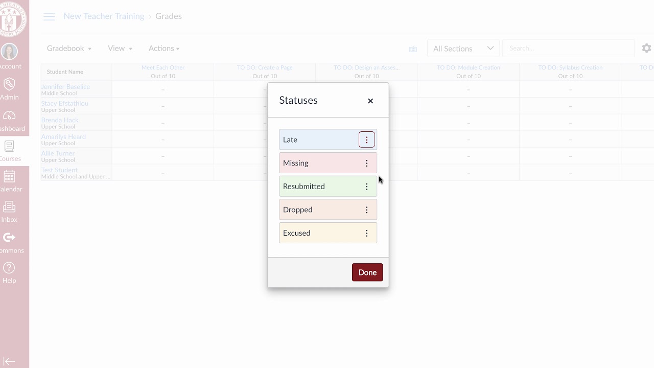 New Canvas Gradebook Overview
