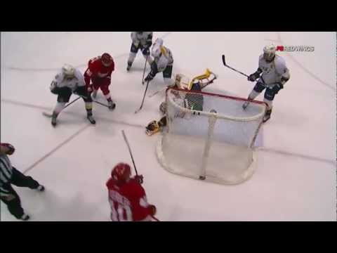 Pekka Rinne desperate glove save (03/30/2012)