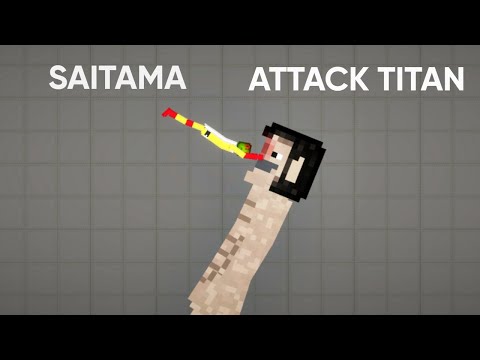 SAITAMA vs ATTACK TITAN (Eren Yeager) - Melon Playground