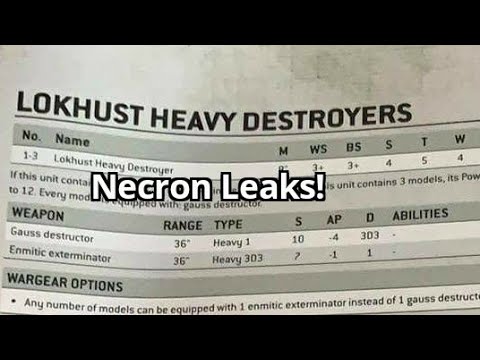 9th edition 40K - Necrons leaks review Lokhust Heavy Destroyer and Canoptek Doomstalker