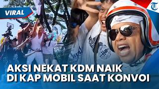 Aksi Spontan Dedi Mulyadi Nekat Naik ke Atas Mobil saat Konvoi Persib, Buat Bobotoh Menggila
