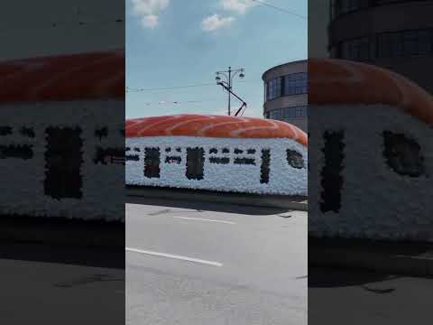 Sushi-tram in the center of Moscow! 🤩 #shorts #Moscow