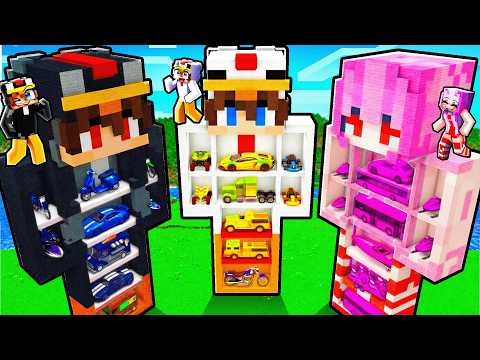 On construit des GARAGES de SUPERCAR dans des STATUES GÉANTES sur Minecraft !