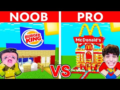 NOOB VS PRO: BATTAGLIA DI COSTRUZIONI MCDONALDS vs BURGER KING su MINECRAFT!