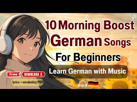 10 Morning Boost German Songs for Beginners🌅🌻 | Learn German with Music + Lyrics & Vocabulary PDF🎧