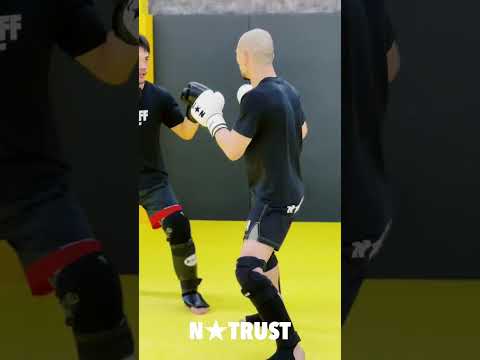 ISKA王者と打撃スパーリングをするナベ