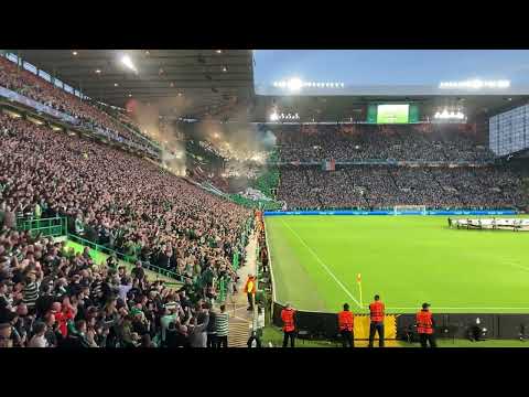CELTIC PARK DROWNING OUT THE CHAMPIONS LEAGUE ANTHEM || CELTIC VS REAL MADRID