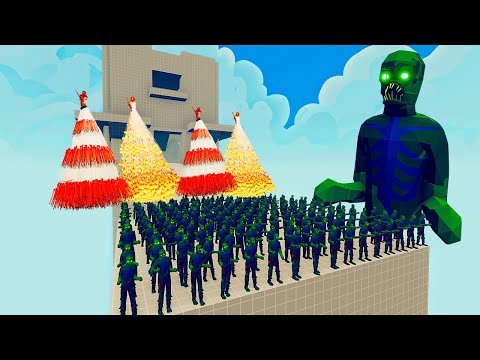 100x MUTANT STALKER + 1x GIANT vs 4x EVERY GOD   Totally Accurate Battle Simulator TABS