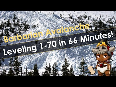Barbarian Leveling 1 to 70 in 66 Minutes Using Avalanche and Earthquake - Season 27 Practice Run