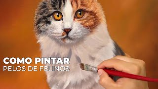 Como pintar pelos de felinos - Pintura em tela