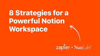 Love it! Quick suggestion: in the description, if you make a  timestamp, YouTube will add in chapter markers for you. e.g.:（00:00:00 - 00:00:00） - Zapier × Nutt Labs: 8 Strategies for a Powerful Notion Workspace