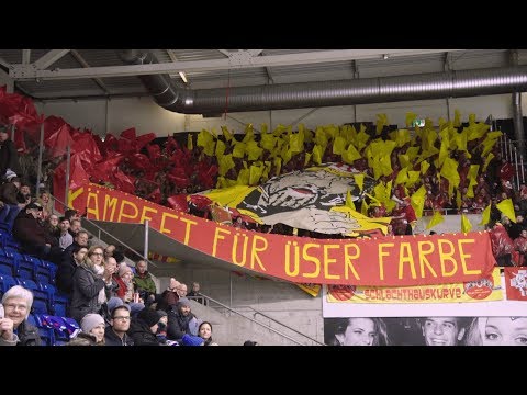 Choreo "Kämpfet für üser Farbe" (SCL Tigers Fanzug-Auswärtsfahrt in Kloten)